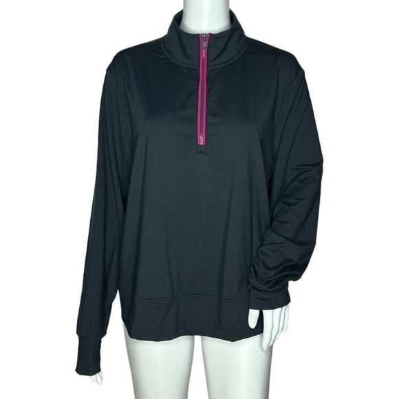 Peloton Warm Up Quarter Zip Pullover Women's Size XL Gray Pink Zip Mock Neck‎ - Picture 1 of 6